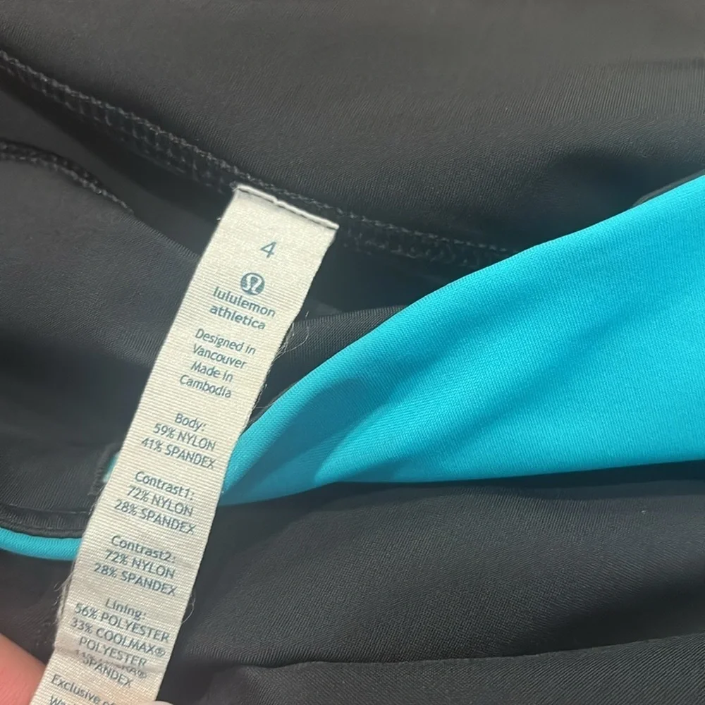 Lululemon Athletica Black and Blue Capris